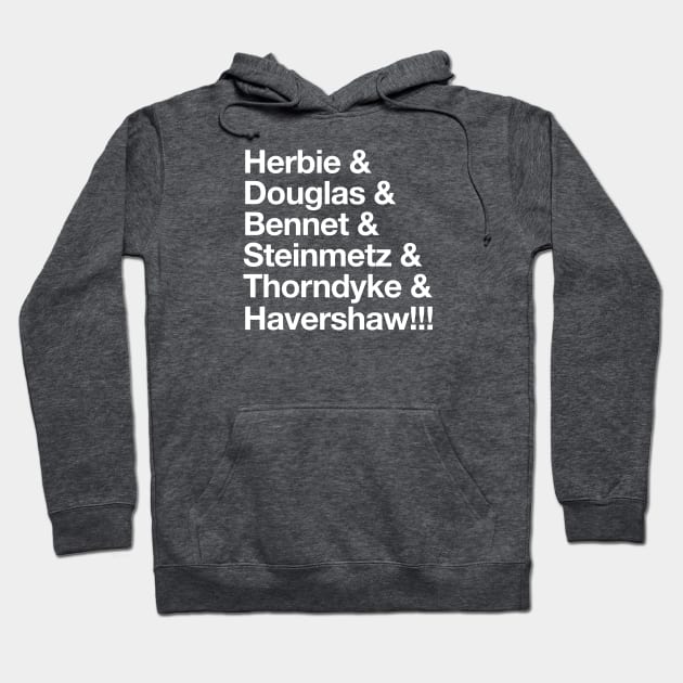 Herbie - Original “&” List (White on Black) Hoodie by jepegdesign